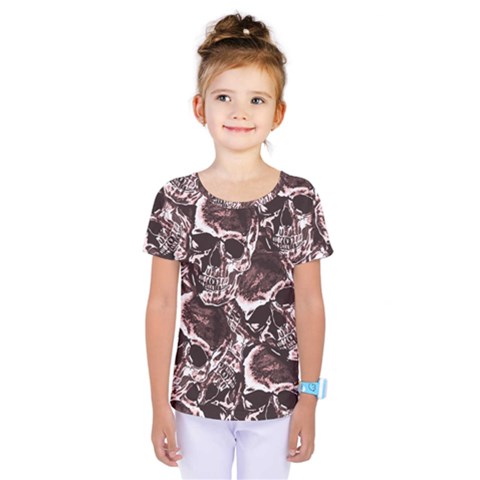 Skull Pattern Kids  One Piece Tee by ValentinaDesign