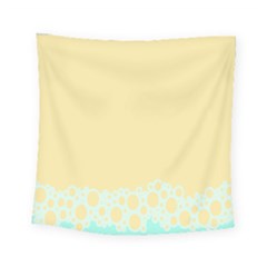 Bubbles Yellow Blue White Polka Square Tapestry (small) by Mariart