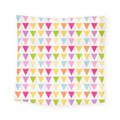 Bunting Triangle Color Rainbow Square Tapestry (small) by Mariart