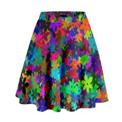 Flowersfloral Star Rainbow High Waist Skirt by Mariart