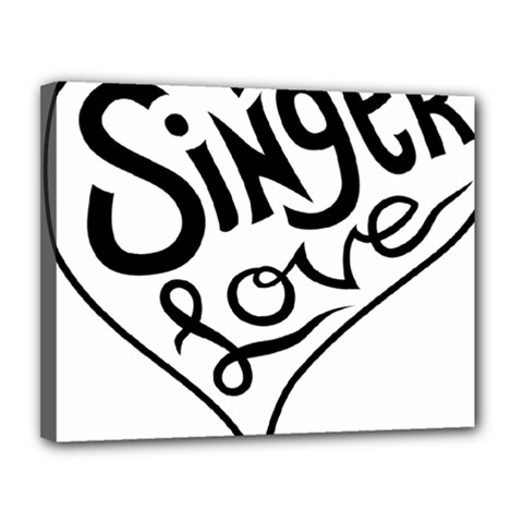 Singer Love Sign Heart Canvas 14  X 11  by Mariart