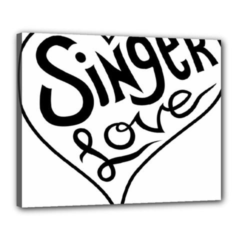 Singer Love Sign Heart Canvas 20  X 16  by Mariart