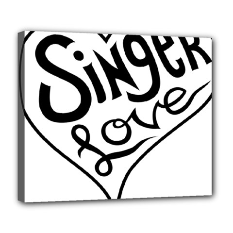 Singer Love Sign Heart Deluxe Canvas 24  X 20   by Mariart