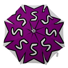 Star Five Purple White Hook Handle Umbrellas (medium)
