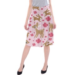 Preety Deer Cute Midi Beach Skirt by Nexatart