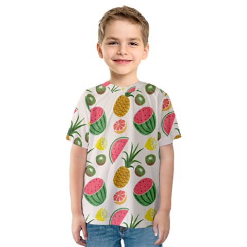 Fruits Pattern Kids  Sport Mesh Tee by Nexatart