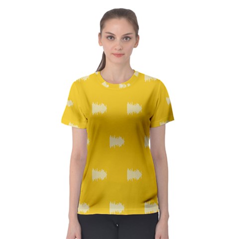 Waveform Disco Wahlin Retina White Yellow Women s Sport Mesh Tee by Mariart