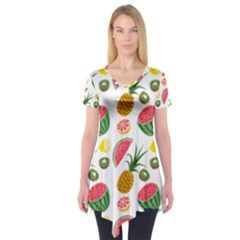Fruits Pattern Short Sleeve Tunic  by Nexatart