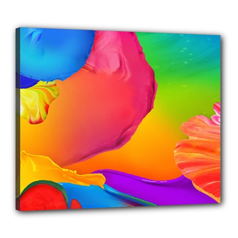 Paint Rainbow Color Blue Red Green Blue Purple Canvas 24  X 20  by Mariart