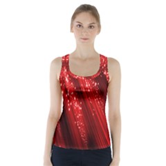 Red Space Line Light Black Polka Racer Back Sports Top by Mariart