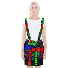 Writing Color Rainbow Braces Suspender Skirt by Mariart