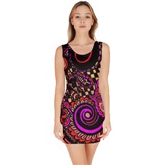 Sunset Floral Sleeveless Bodycon Dress by Nexatart