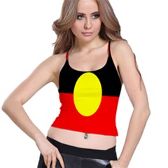 Flag Of Australian Aborigines Spaghetti Strap Bra Top by Nexatart