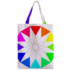 Rainbow Dodecagon And Black Dodecagram Zipper Classic Tote Bag by Nexatart