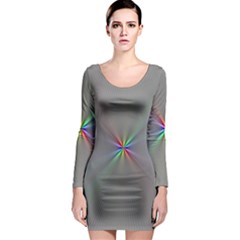 Square Rainbow Long Sleeve Bodycon Dress