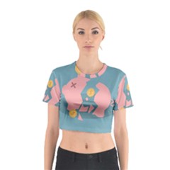 Coins Pink Coins Piggy Bank Dollars Money Tubes Cotton Crop Top by Mariart
