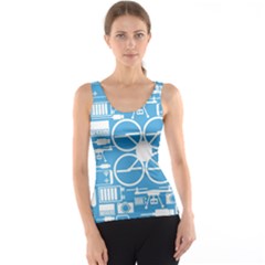 Drones Registration Equipment Game Circle Blue White Focus Tank Top by Mariart