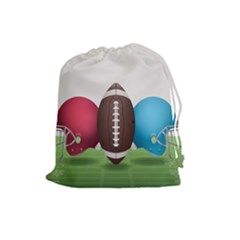 Helmet Ball Football America Sport Red Brown Blue Green Drawstring Pouches (large) 