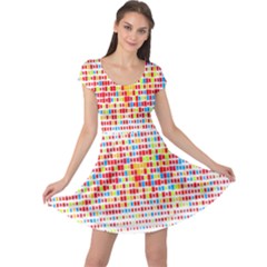 Random Sized Cube Multiple Plaid Color Rainbow Cap Sleeve Dresses by Mariart