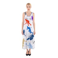 Sport Player Playing Sleeveless Maxi Dress by Mariart
