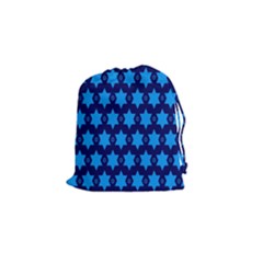 Star Blue Space Wave Chevron Sky Drawstring Pouches (small)  by Mariart