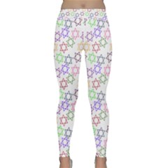 Star Space Color Rainbow Pink Purple Green Yellow Light Neons Classic Yoga Leggings by Mariart