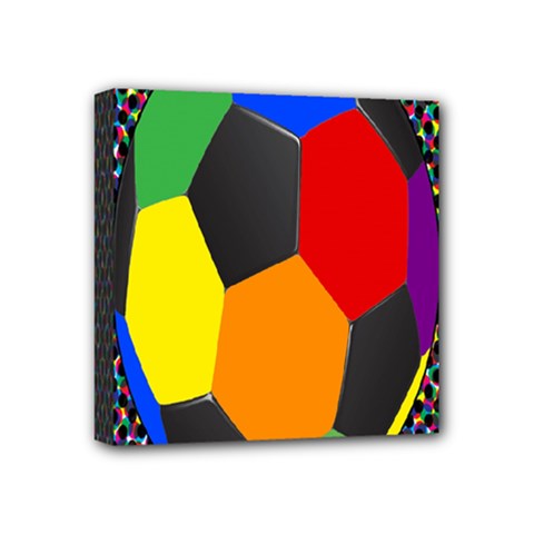 Team Soccer Coming Out Tease Ball Color Rainbow Sport Mini Canvas 4  X 4  by Mariart