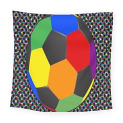 Team Soccer Coming Out Tease Ball Color Rainbow Sport Square Tapestry (large) by Mariart