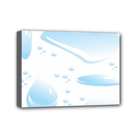 Water Drops Bubbel Rain Blue Circle Mini Canvas 7  X 5 