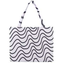 Wave Waves Chefron Line Grey White Mini Tote Bag by Mariart