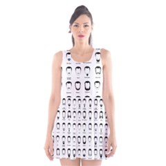 Beard Types Pattern Scoop Neck Skater Dress by Valentinaart