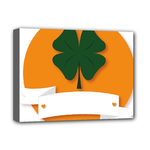 St Patricks Day Ireland Clover Deluxe Canvas 16  X 12  