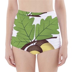 Acorn Hazelnuts Nature Forest High-waisted Bikini Bottoms