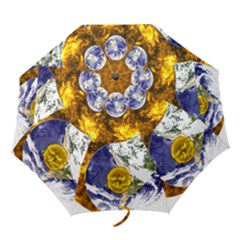 Design Yin Yang Balance Sun Earth Folding Umbrellas by Nexatart