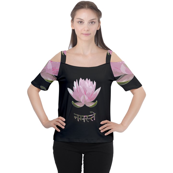 Namaste - Lotus Women s Cutout Shoulder Tee