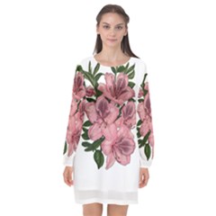 Orchid Long Sleeve Chiffon Shift Dress  by Valentinaart