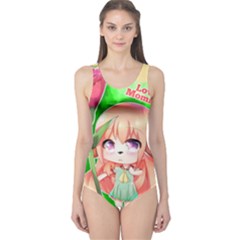 Happy Mother s Day Furry Girl One Piece Swimsuit by Catifornia