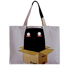 Black Cat In A Box Medium Tote Bag by Catifornia