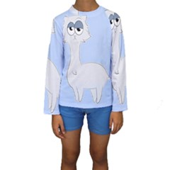 Grumpy Persian Cat Llama Kids  Long Sleeve Swimwear by Catifornia