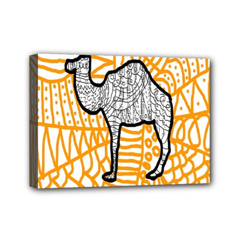 Animals Camel Animals Deserts Yellow Mini Canvas 7  X 5 