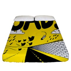 Have Meant  Tech Science Future Sad Yellow Street Fitted Sheet (queen Size) by Mariart