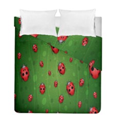 Ladybugs Red Leaf Green Polka Animals Insect Duvet Cover Double Side (full/ Double Size) by Mariart