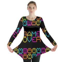 Game Face Mask Sign Long Sleeve Tunic  by Mariart