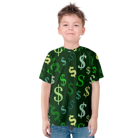 Money Us Dollar Green Kids  Cotton Tee by Mariart