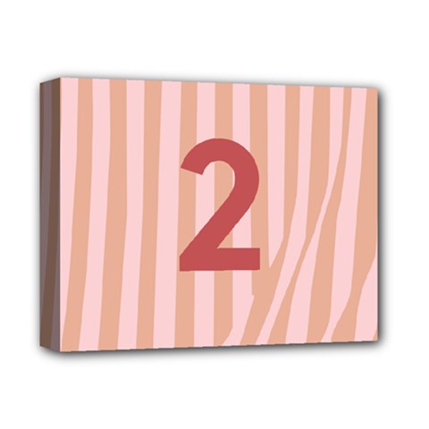 Number 2 Line Vertical Red Pink Wave Chevron Deluxe Canvas 14  X 11  by Mariart