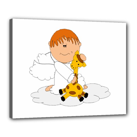 Pet Giraffe Angel Cute Boy Canvas 20  X 16  by Nexatart