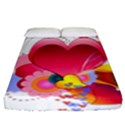 Heart Red Love Valentine S Day Fitted Sheet (Queen Size) View1