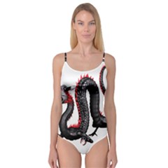 Dragon Black Red China Asian 3d Camisole Leotard  by Nexatart