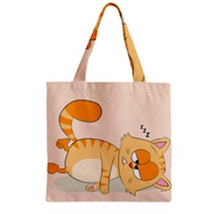 Even Cat Hates Monday Zipper Grocery Tote Bag by Catifornia