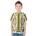 Gold Scroll Design Ornate Ornament Kids  Cotton Tee